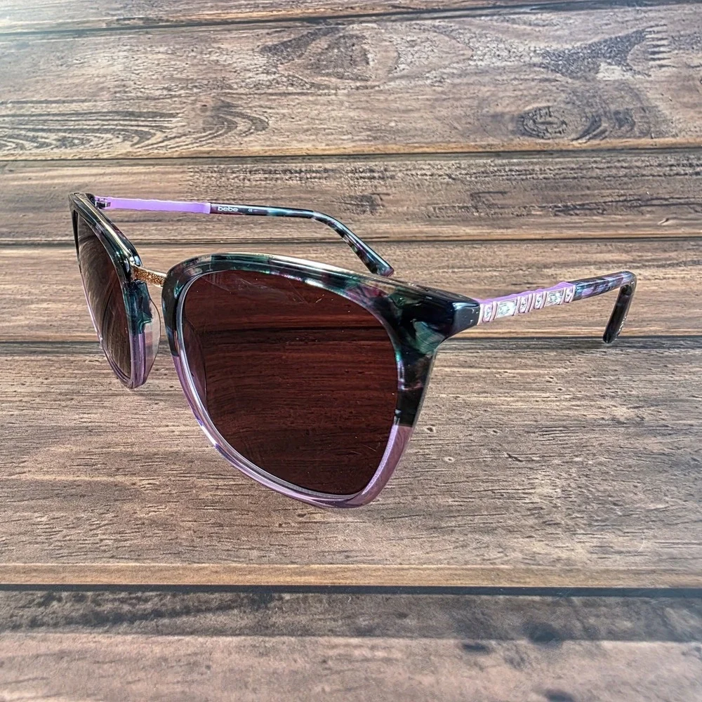 Bebe BB7232 Fuchsia‎ Gradient  Sunglasses Crystal Temples 55-19-135 FRAMES ONLY